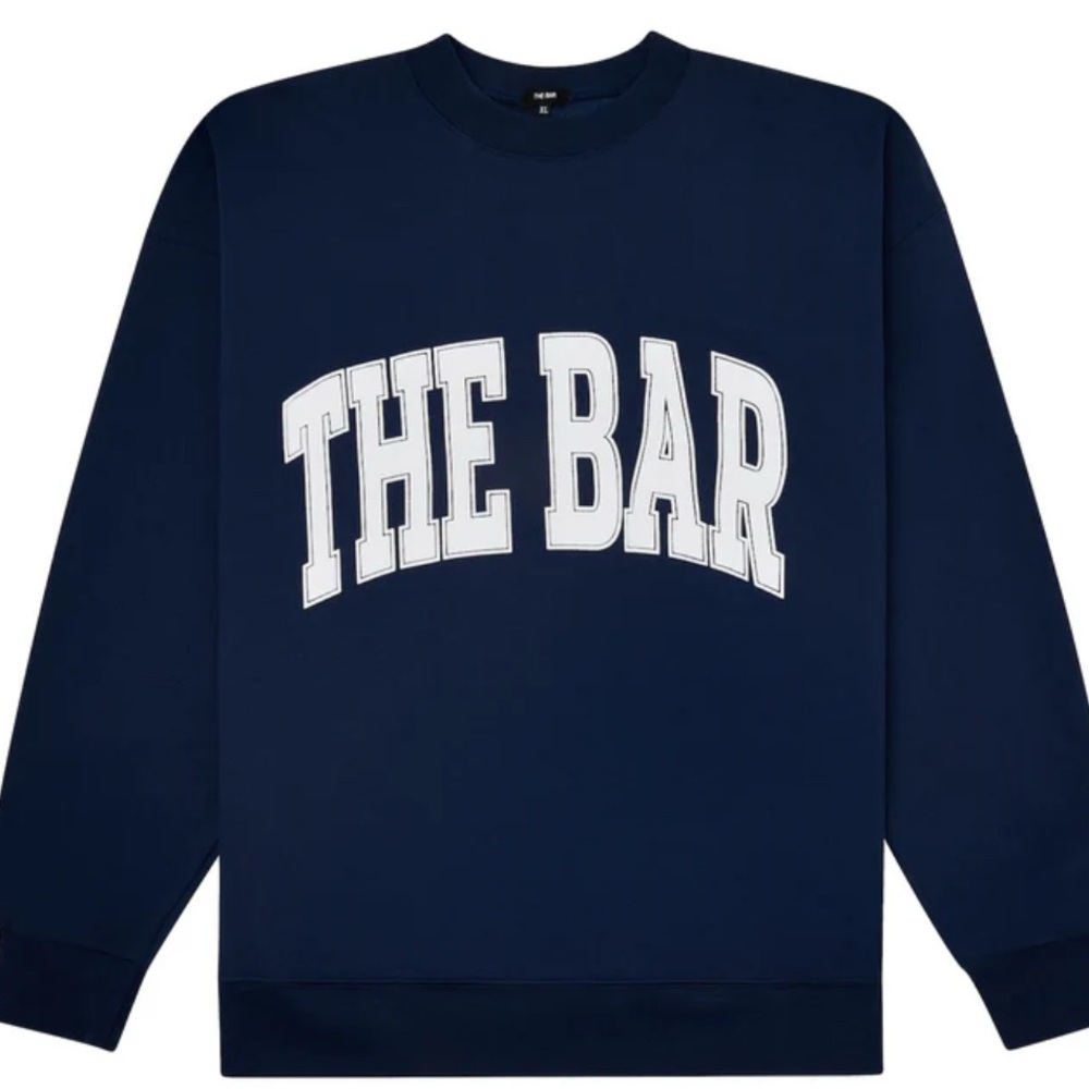 The Bar Women's Navy Blue Crewneck Sweater NWT